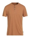 John Varvatos Man T-shirt Camel Size Xxl Organic Cotton, Polyester