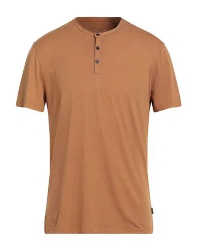 John Varvatos Man T-shirt Camel Size Xxl Organic Cotton, Polyester In Sand