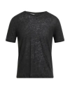 John Varvatos Man T-shirt Charcoal Size Xxl Linen