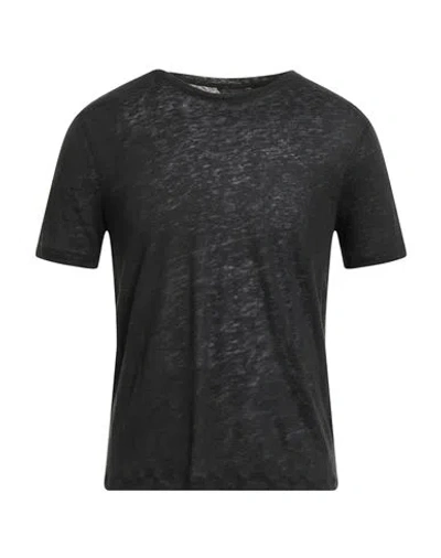 John Varvatos Man T-shirt Charcoal Size Xxl Linen In Gray