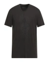 John Varvatos Man T-shirt Charcoal Size Xxl Linen, Modal In Green