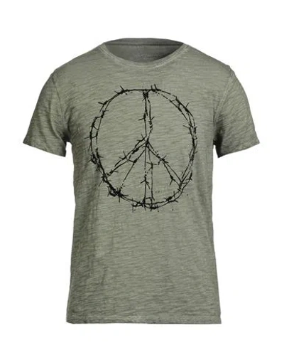 John Varvatos Man T-shirt Military Green Size S Cotton