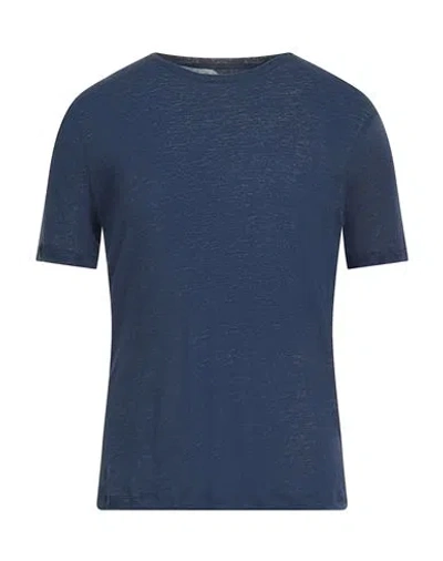 John Varvatos Man T-shirt Navy Size Xxl Linen In Blue