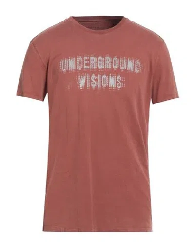 John Varvatos Man T-shirt Rust Size Xxl Cotton