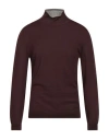 John Varvatos Man Turtleneck Chocolate Brown Size L Alpaca Wool, Silk In Brown