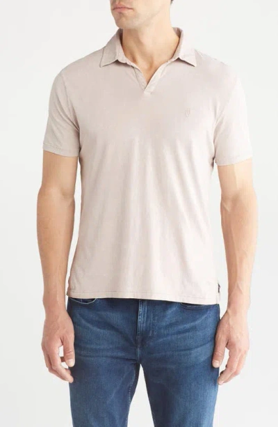 John Varvatos Marble Wash Cotton Polo In Neutral