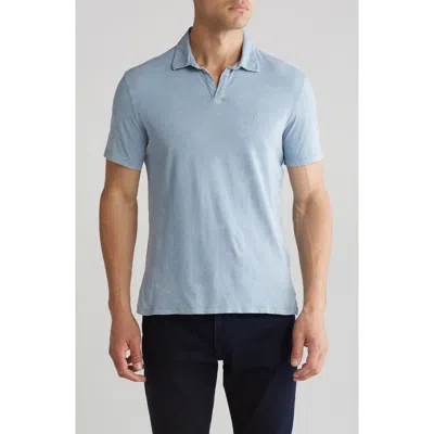 John Varvatos Marble Wash Cotton Polo In Dusted Blue