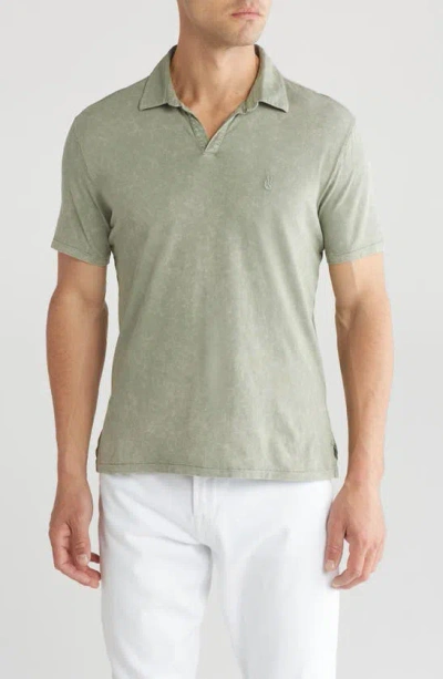 John Varvatos Marble Wash Cotton Polo In Legume