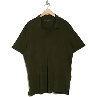 John Varvatos Marble Wash Cotton Polo In Moss