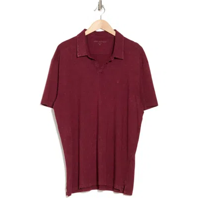 John Varvatos Marble Wash Cotton Polo In Dark Plum