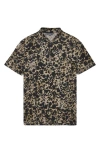 John Varvatos Marini Leopard Print Short Sleeve Button-up Shirt In Animal Print