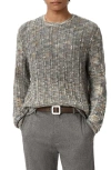 John Varvatos Marsala Wool Crewneck Sweater In Gray