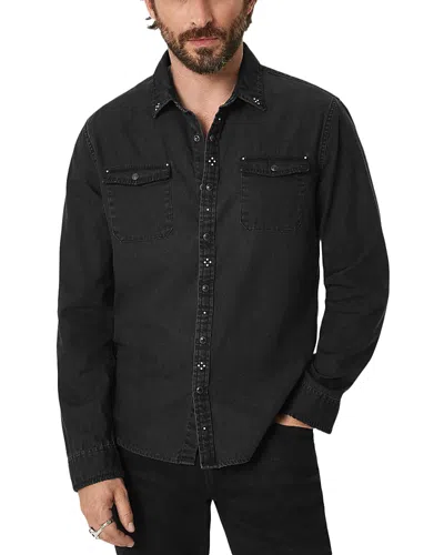 John Varvatos Marshall Cotton Western Shirt In Black