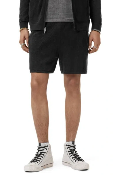 John Varvatos Marvin Mesh Sweater Shorts In Black