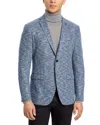 John Varvatos Varick Slim Fit Heathered Blue Knit Sport Coat In Navy/blue