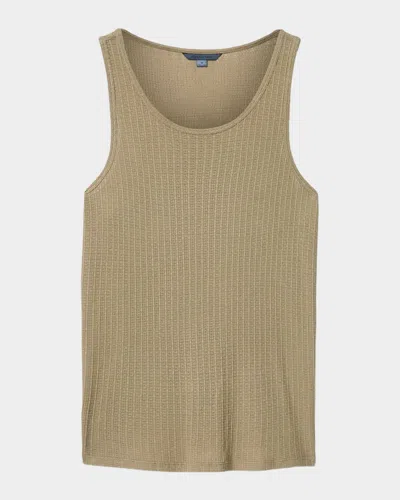 John Varvatos Men & Apos;s Marcy Textured Tank Top In Twig