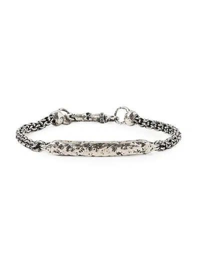 John Varvatos Men's Artisan Sterling Silver Distressed Id Chain Bracelet