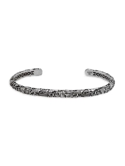John Varvatos Men's Artisan Sterling Silver Engraved Cuff Bracelet