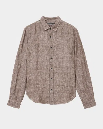 John Varvatos Men's Ben Linen Casual Button-down Shirt In Brown