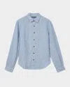 John Varvatos Ben Linen Button-up Shirt In Gray