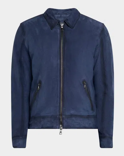 John Varvatos Men's Benjamin Zip Suede Jacket