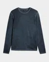 John Varvatos Camden Open Stitch Organic Cotton Sweater In Navy