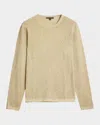John Varvatos Camden Open Stitch Organic Cotton Sweater In Sand