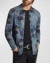 John Varvatos Men's Camellia Tie-dye Button-down Shirt In Steel Blue
