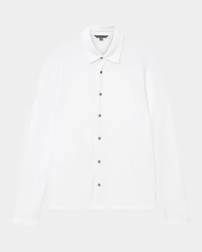 John Varvatos Men's Caserta Chevron Button-down Shirt In White