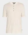 John Varvatos Ciel Variegated Rib Henley In Gray