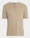 John Varvatos Men's Ciel Ribbed Henley T-shirt