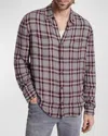 John Varvatos Men's Cole Yarn-dyed Sport Shirt In Mauvewood