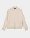 John Varvatos Evie Tonal Embroidered Bomber Jacket In Neutral