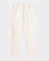 John Varvatos Flint Linen Blend Flared Leg Pants In Natural