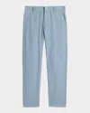 John Varvatos Flint Linen Blend Flared Leg Pants In Old Blue