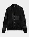 John Varvatos Francis Mixed Stitch Button Cardigan In Black