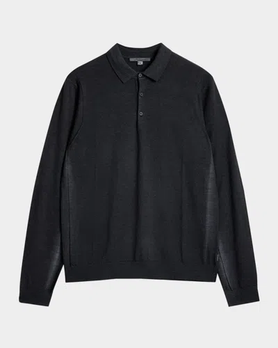 John Varvatos Men's Gustave Magic Wash Polo Sweater In Black