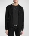 John Varvatos Ihsan Texture Zip Hoodie In Black