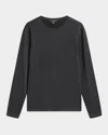 John Varvatos Karl Regular Fit Crinkled Texture Long Sleeve Tee In Charcoal Heather