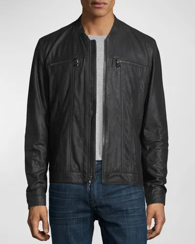 John Varvatos Men's Lambskin Leather Jacket In Black