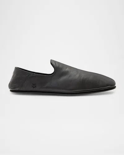 John Varvatos Men's Lodge Shearling-lined Leather Moccasins In Black