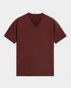 John Varvatos Miles Slub V Neck Tee In Pruce