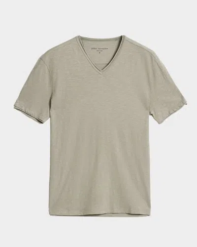 John Varvatos Men's Miles Slub V-neck T-shirt In Spruce