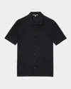 John Varvatos Moore Short Sleeve Regular Fit Textured Sweater In Black