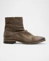 John Varvatos Men's Morrison Sharpei Ankle Boots In Flat Grey