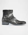 John Varvatos Men's Morrison Sharpei Foil-sprayed Calf Hair Boots In Silver