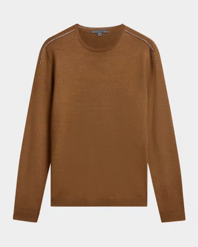 John Varvatos Men's Novas Mulberry Silk Shirt In Ochre