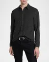 John Varvatos Phoenix Pleat Front Button-up Shirt In Carbon Grey