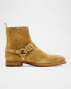 John Varvatos Regent Harness Chain Zip Boot In Tan
