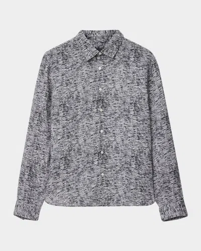 John Varvatos Men's Ross Long-sleeve Linen Shirt In Gray